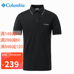 Columbia 哥伦比亚 Polo衫男21春夏新品户外运动速干舒适透气翻领短袖t恤 AE0414 010 M