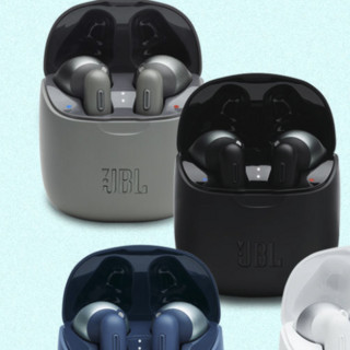 JBL 杰宝 T225TWS 半入耳式真无线降噪蓝牙耳机 黑色