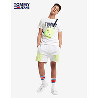 TOMMY HILFIGER 汤米·希尔费格 Tommy 21新款春夏男装青春潮流纯棉字母印花修身短袖T恤10243 白色YBR