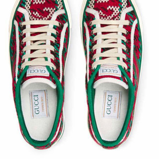 GUCCI 古驰 Tennis 1977系列 女士休闲板鞋 645978 2KT30 8262 红绿色 34