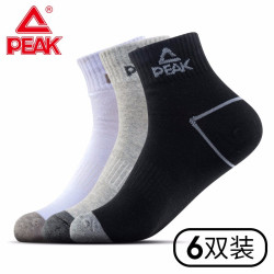 PEAK 匹克 运动袜中帮袜 随机六双装 均码
