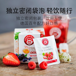 TEEKANNE 德康纳 花草茶德国进口覆盆子洛神花蜜桃肉桂果茶袋泡茶组合茶包12包/盒