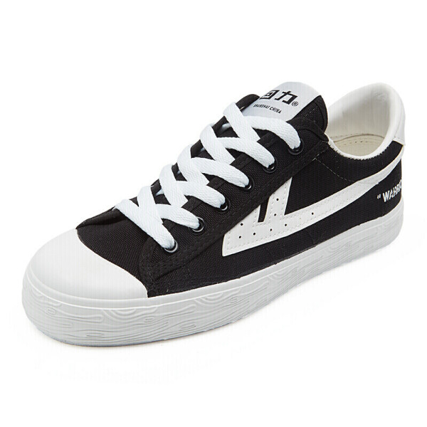 商品warrior 回力 差评联名款 男士低帮帆布鞋 wb-1l 黑白色 41