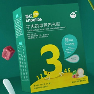 Enoulite 英氏 米粉 国产版 3段 牛肉蔬菜味*180g+苹果加锌味*180g
