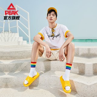 Peak/匹克态极拖鞋奶酪配色男鞋2021年夏季情侣新款沙滩运动凉鞋时尚拖鞋E11937 亮黄(男) 43