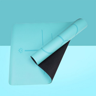 匹克专业橡胶瑜伽垫健身运动女加长防滑男瑜珈垫子初学者地垫家用 天蓝色 5mm(资深型)