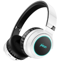 picun 品存 B26-X 发光版 耳罩式头戴式蓝牙耳机 白黑色