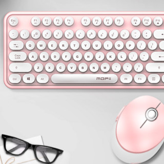 MOFii 摩天手 sweet 无线键鼠套装 白粉色