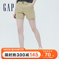 Gap 盖璞 女装时尚通勤休闲卡其裤779452 2021夏季新款女士修身直筒短裤 卡其色 160/64A(00)