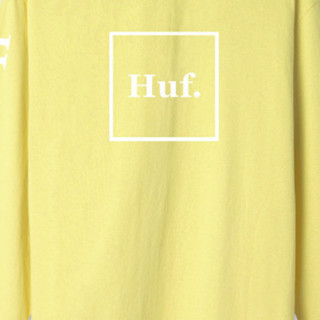 HUF ESSENTIALS DOMESTIC 男女款圆领长袖T恤 TS00146 黄色 M