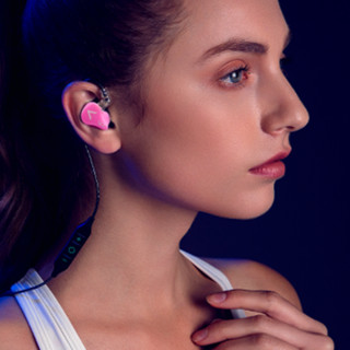 qdc 创造营2020 入耳式挂耳式有线耳机 粉色 3.5mm