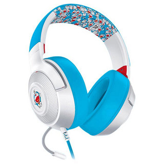 RAZER 雷蛇 北海巨妖X 哆啦A梦限定款 耳罩式头戴式有线耳机 蓝白 3.5mm
