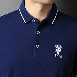 U.S. POLO ASSN./美国马球协会 [简约大方】2021夏季新款短袖T恤男轻薄透气男士polo衫 宝蓝 M