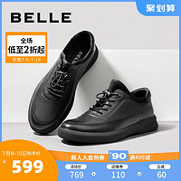 BeLLE 百丽 夏新商场同款磨砂牛皮黑色百搭保暖休闲鞋潮流7BB01DM0