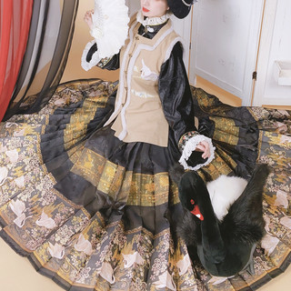 QIAN SHAN YUAN DAI 千黛远山 汉服 天鹅少女 女士马面裙 黑天鹅 S