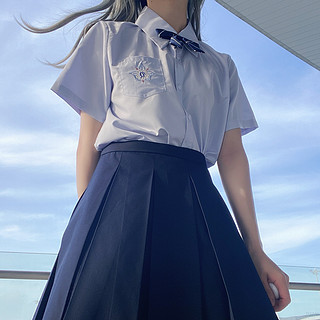 墨秋jk事务所 樱花Q JK制服 西式制服 女士短袖衬衫 水灰色 S