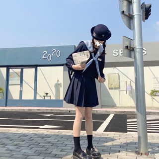 墨秋jk事务所 荔岚高 JK制服 水手服 女士中间服上衣 绀身水色领 S