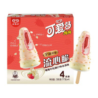 Cutebaby 可爱多 和路雪 可爱多棒棒 流心脆莓莓牛轧糖口味冰淇淋 77g*4支 雪糕