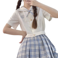 酸奶球 小泉野中 校供感JK制服 水手服 女士夏服上衣 全白 S