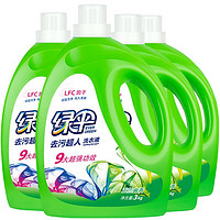 88VIP：EVER GREEN 绿伞 洗衣液瓶装3kg*4瓶除菌除螨护色深层洁净护理玉兰幽香