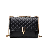 伊姿蝶原创 女士单肩小方包 801 金链款 黑色 小号