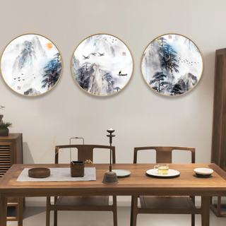 轩色 新中式抽象画《客厅装饰画   F3款》 60×60cm 沙发背景墙画餐厅挂画书房壁画