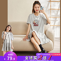TONLION 唐狮 [猫和老鼠联名]唐狮2021夏新款T恤裙显瘦短袖娃娃裙小个子连衣裙