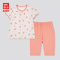UNIQLO 优衣库 婴儿/幼儿睡衣套装/家居服夏季短袖SGS婴幼儿生态衣434369
