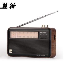panda 熊猫 panda) t-41怀旧复古全波段收音机锂电池三波段大喇叭木纹