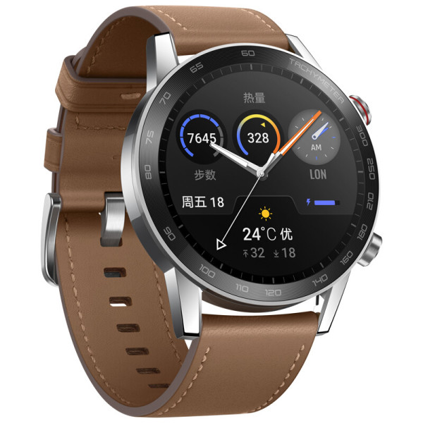 HONOR 荣耀 MagicWatch 2 智能手表 46mm 黑色表盘 亚麻棕+黑色橡胶表带（血氧、GPS、NFC、扬声器、温度计）【报价 ...