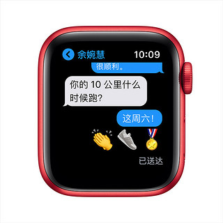 Apple 苹果 Watch Series 6 智能手表 40mm GPS款 红色铝金属表壳 红色运动型表带（GPS、心率、血氧）