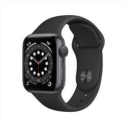 Apple 蘋果 Watch Series 6 智能手表 40mm GPS 深空灰色鋁金屬表殼 黑色運動型表帶 （GPS、心率、血氧）