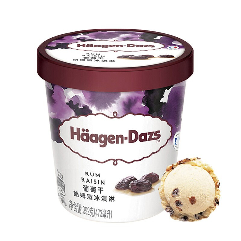 Häagen·Dazs 哈根达斯 葡萄干朗姆酒冰淇淋 392g