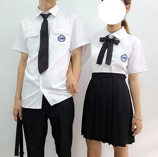 爱蒙尼 台湾师大附中同款JK校服制服的校供琴褶短袖刺绣夏季学生女生衬衫 附中衬衫女款短袖 S