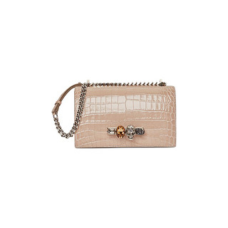 ALEXANDER MCQUEEN Jewelled Satchel系列 女士牛皮革斜挎包 5541281