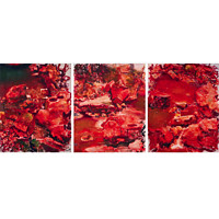 中国嘉德 周春芽 红石图（三联） 150×120cm×3 布面油画 1994