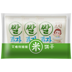 ivenet 米饼儿童零食磨牙棒 韩国原装进口无额外添加盐糖原味30g*3袋