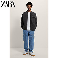 ZARA 09240412922 男装拉链水洗宽松开衫卫衣