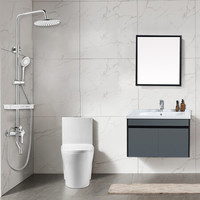 浪鲸 SSWW卫浴套装坐便器浴室柜 大冲力马桶坐便器和淋浴花洒套餐浴室三件套 300坑距