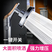 家韵过滤增压花洒喷头淋浴大出水加压日本浴室淋雨器花酒高压洗澡套装 韩式银色花洒+2米防爆管+花洒支架