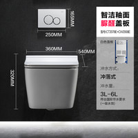 SSWW 浪鲸 卫浴卫生间壁挂式马桶小户型嵌入式挂墙墙排马桶脲醛盖板马桶-预售30天后发货 CT2078E+ECW2008