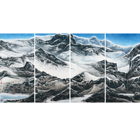 中国嘉德 刘国松 雪网山痕皆自然（四联画） 185×93cm×4 纸本彩墨 2013