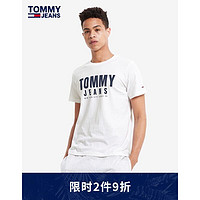 TOMMY HILFIGER 汤米·希尔费格 Tommy 21新款春夏男装青春潮流纯棉字母印花修身短袖T恤10243 白色YBR S  推荐：100/120斤