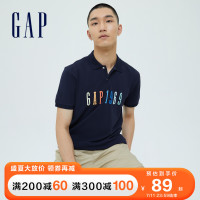 Gap 盖璞 男装LOGO纯棉网眼布POLO衫702245夏季2021新款休闲短袖上衣