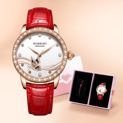 rossini 罗西尼 镂空机械女表时尚优雅防水手表女士机械619768