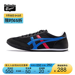 Onitsuka Tiger 鬼塚虎 运动鞋简约轻量舒适复古低帮男女运动休闲鞋 MACHU RACER 黑色/蓝色 37