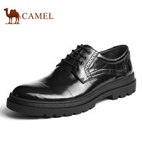 骆驼（CAMEL） 男皮鞋正装商务布洛克防滑休闲舒适牛皮鞋子 A132057050 黑色 43