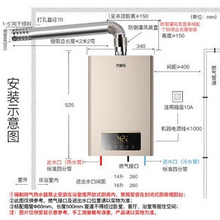 万家乐 14升燃气热水器(天然气)水量伺服器水温0波动智能变频抗风智慧浴厨房模式JSQ28-D7