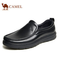 骆驼（CAMEL）男士软底皮休闲鞋商务乐福鞋套脚皮鞋 A132005480 黑色 41