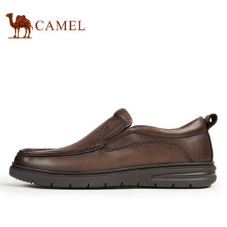 骆驼（CAMEL）男士软底皮休闲鞋商务乐福鞋套脚皮鞋 A132005480 棕色 40